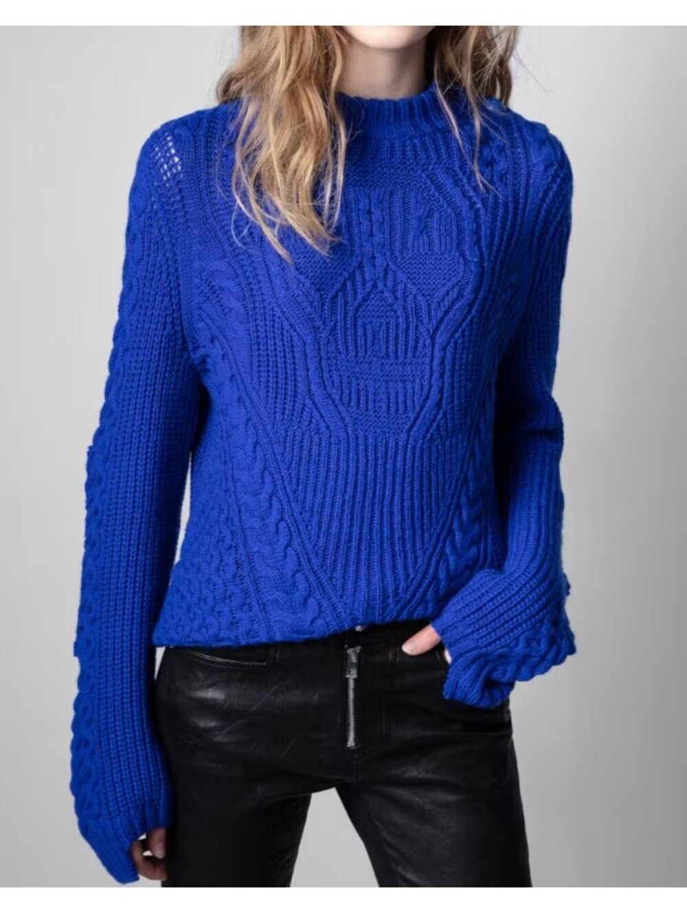 ZADIG & VOLTAIRE blue knit Kelly wool sweater sz XS
